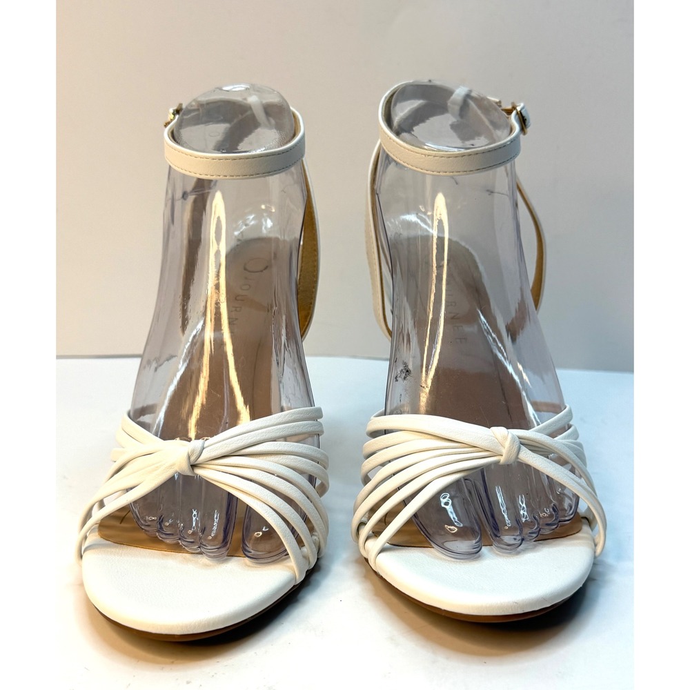 Journee Collection Women Vanita Stiletto Strappy Dress Sandals White Size 9M NWT